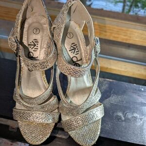 Deb Silver Strappy Heels 7 Halloween Wedding Prom Birthday